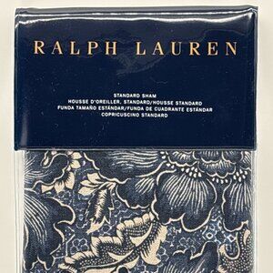 NEW One Ralph Lauren Keaton Pillow Sham Indigo Blue Floral $145.00 - Standard